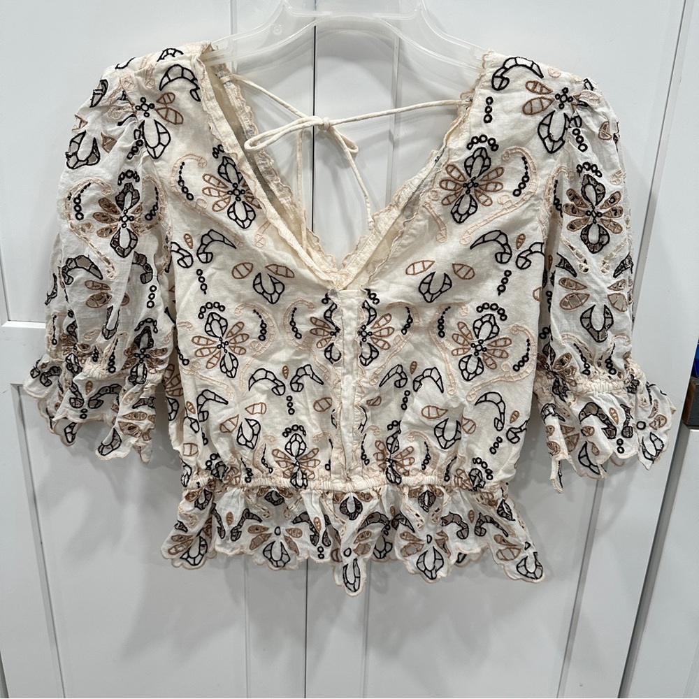 By Anthropologie‎ Eyelet Blouse size XS